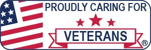 Proudly Caring for Veterans Badge